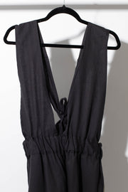Kaguya Overalls - Black Linen/Cotton - OTSU