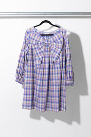 Nothings Wrong Bow Dress Purple Check - DAYLIGHT MOON