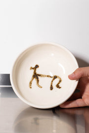 11. Large white bowl with gold blobs – CARMEL ROWDEN