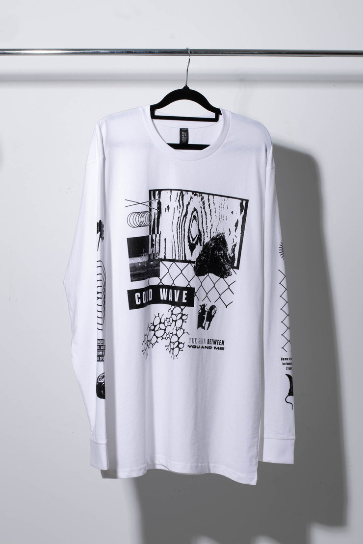 Gravel Beach L/S Tee (White) – COLD WAVE