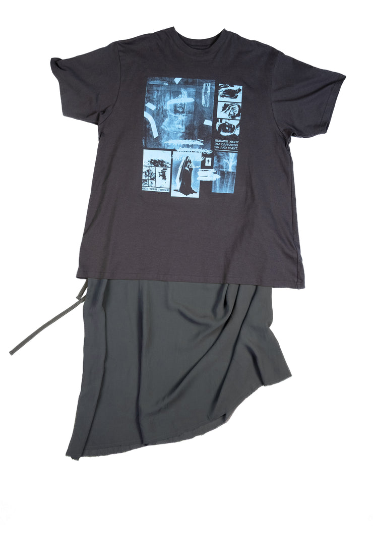BURNING NIGHT TSHIRT DRESS - Grey