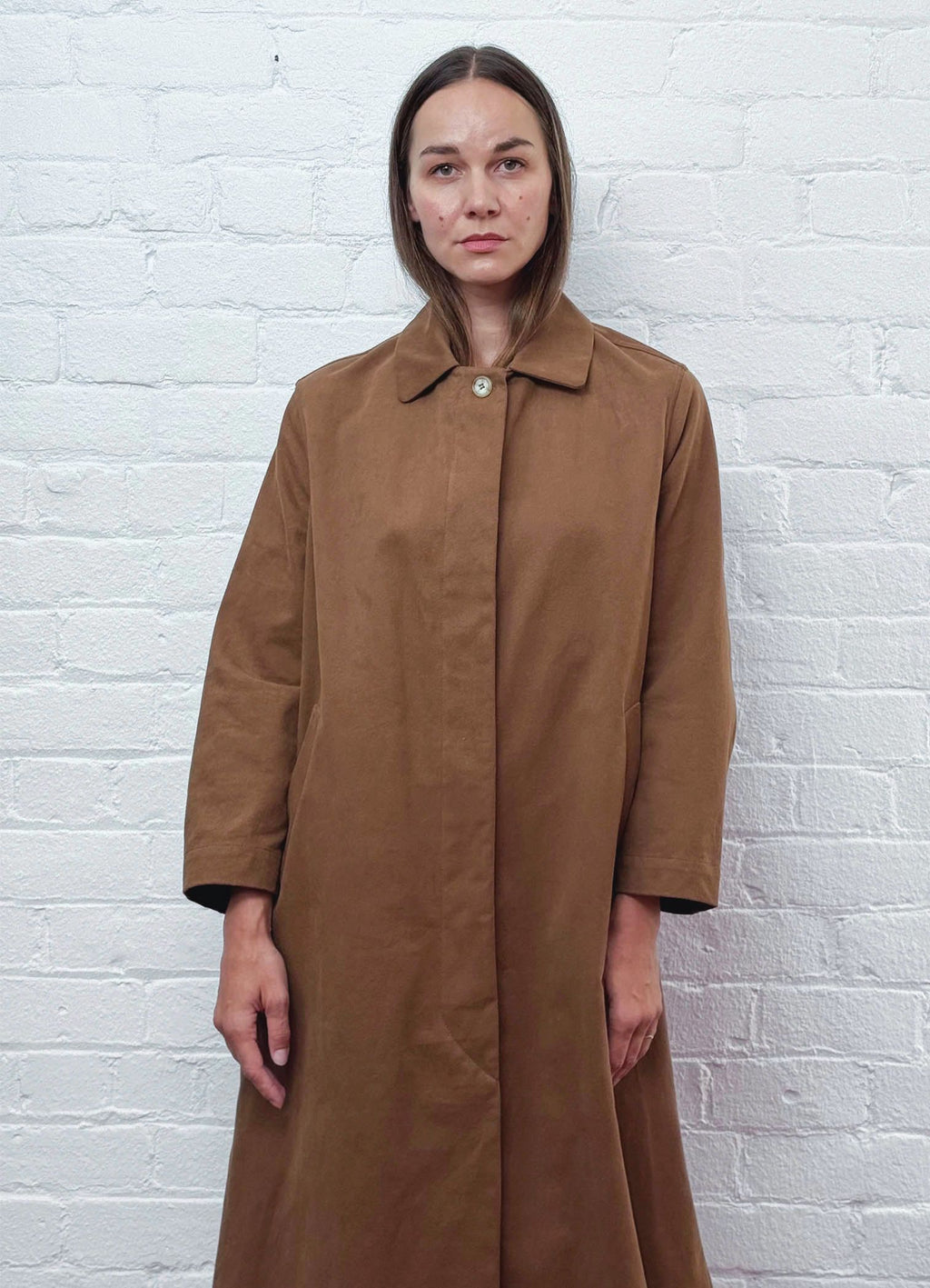 Famous All Over Duster Coat - Brown Cotton - DAYLIGHT MOON