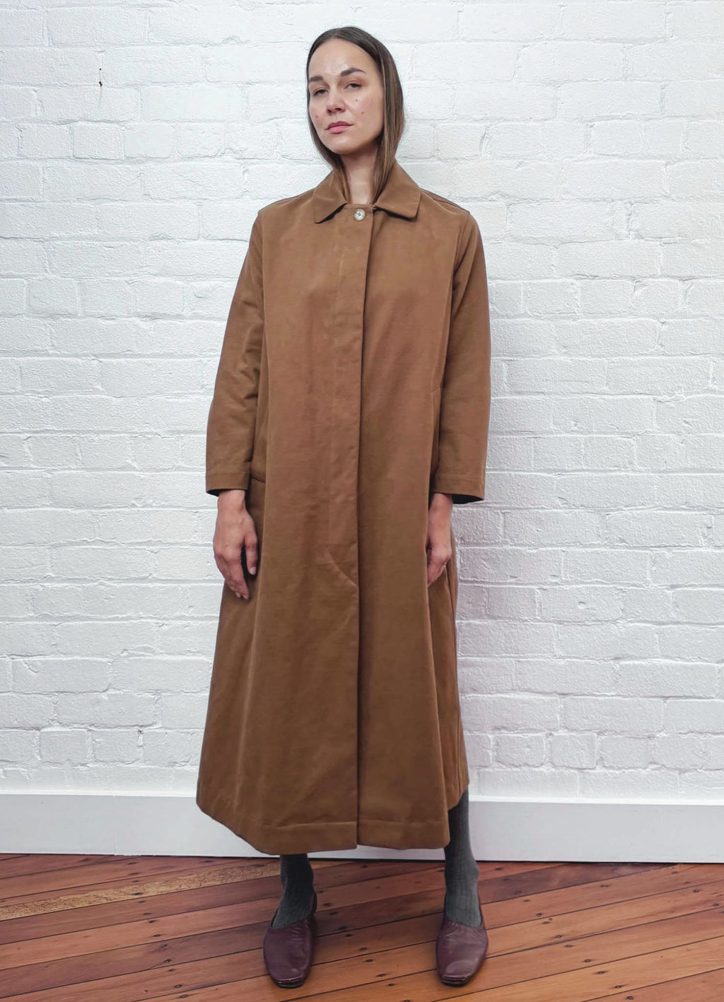 Famous All Over Duster Coat - Brown Cotton - DAYLIGHT MOON