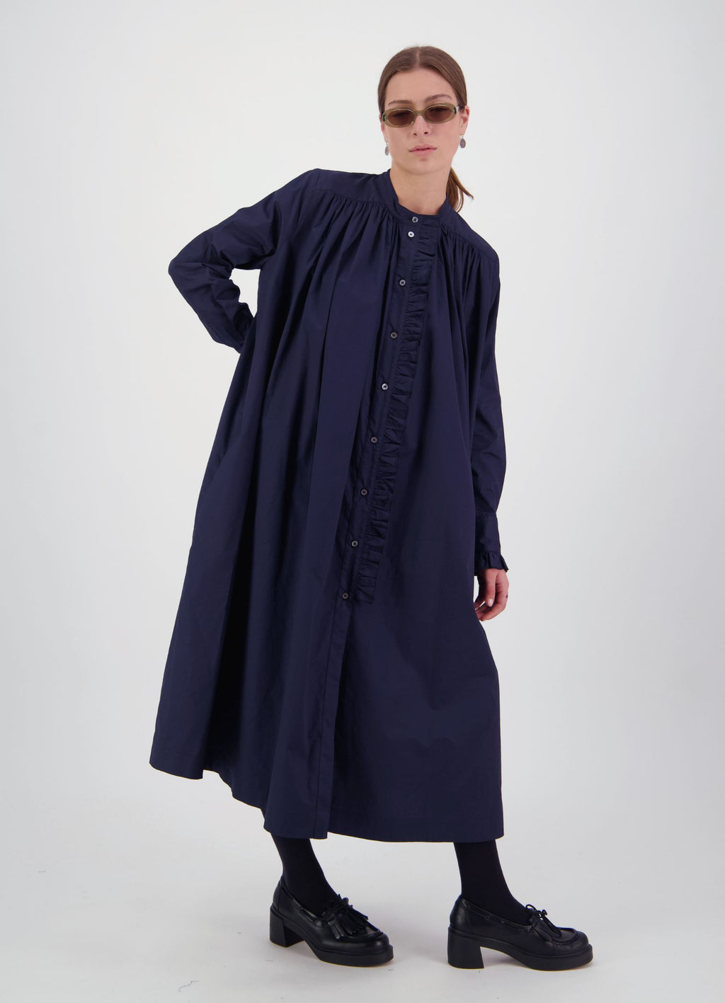 Into the Cosmos Dress - Navy Cotton - DAYLIGHT MOON