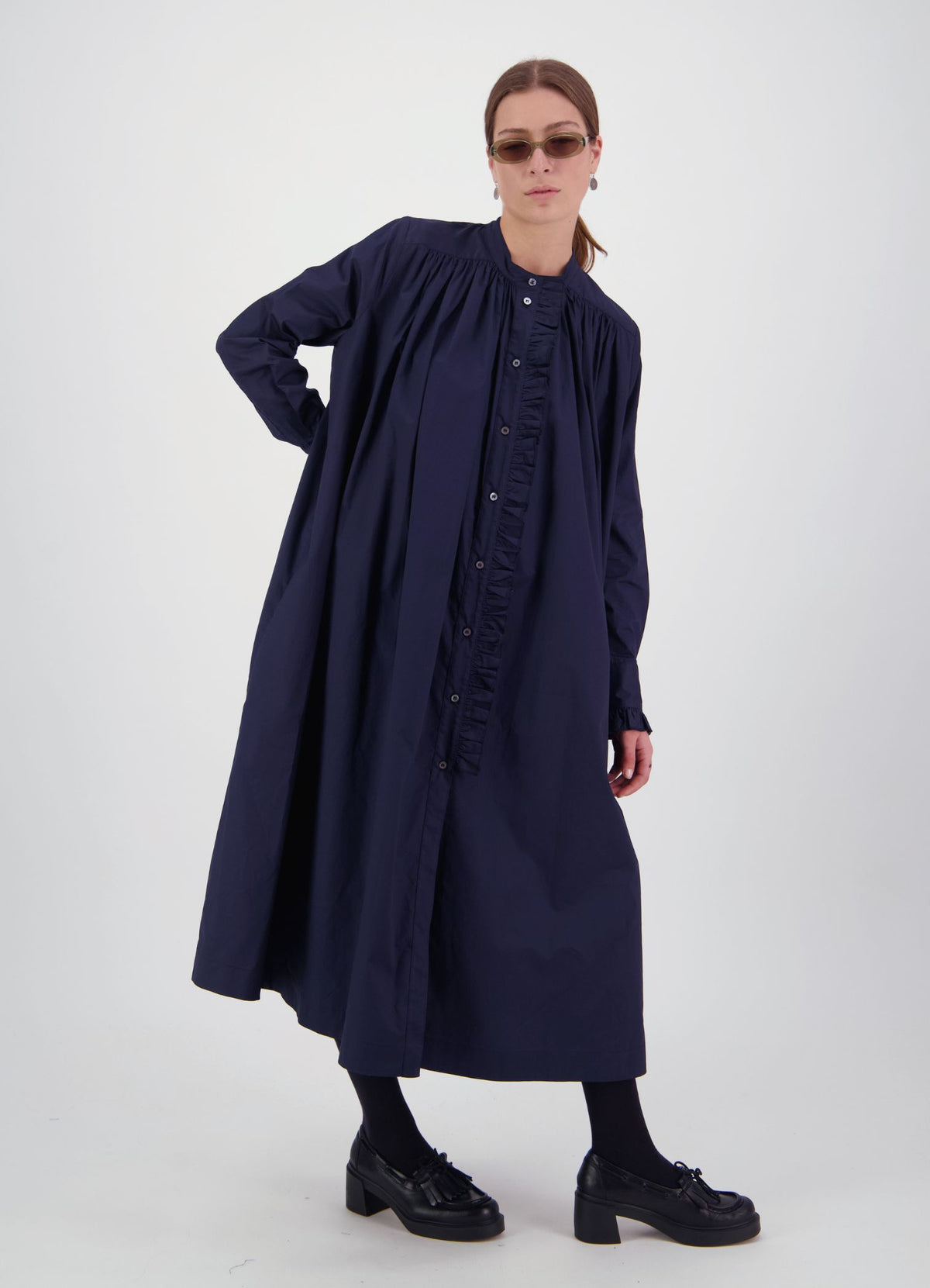 Into the Cosmos Dress - Navy Cotton - DAYLIGHT MOON