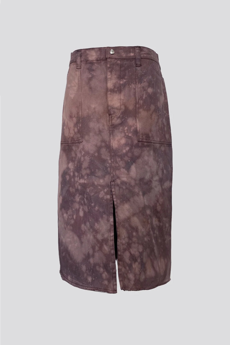 WORK SKIRT - Hand Dyed and Bleached One-Off