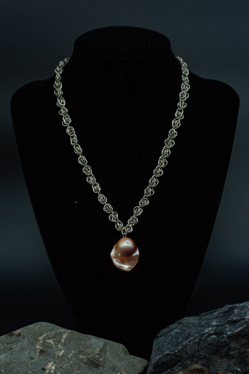 Pink Pearl Pendant Chain Necklace [N11] - SEAPUNKS.XX
