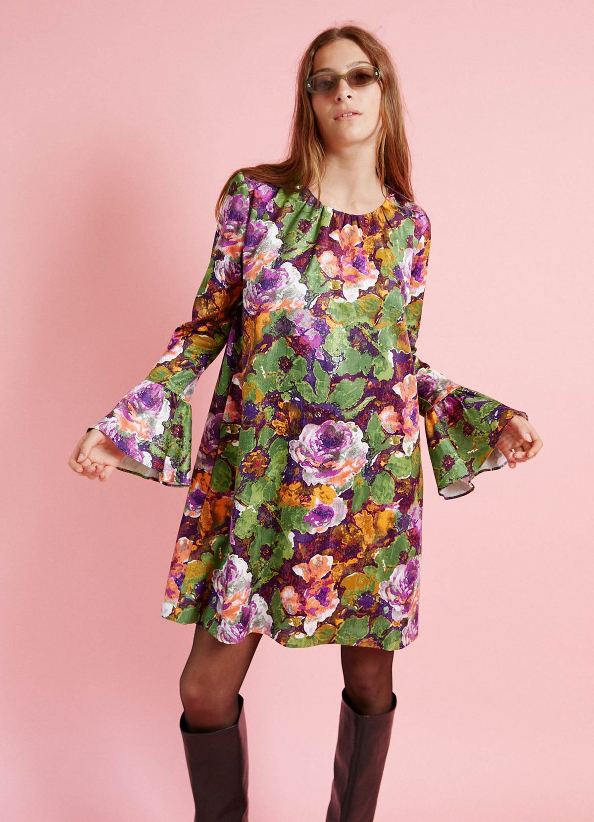 Turn Me Around Dress - Acid Flower - DAYLIGHT MOON